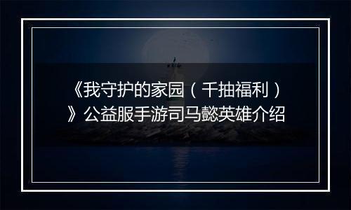 《我守护的家园（千抽福利）》公益服手游司马懿英雄介绍