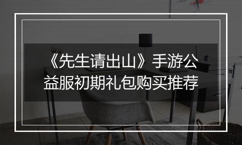 《先生请出山》手游公益服初期礼包购买推荐