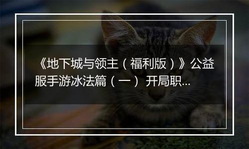 《地下城与领主（福利版）》公益服手游冰法篇（一） 开局职业如何选择