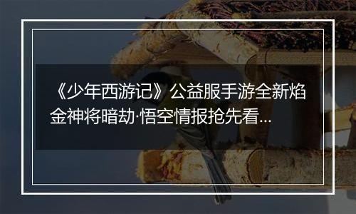 《少年西游记》公益服手游全新焰金神将暗劫·悟空情报抢先看！