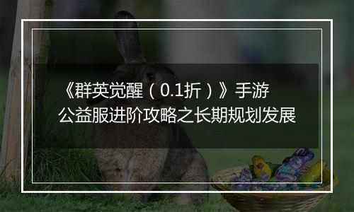 《群英觉醒（0.1折）》手游公益服进阶攻略之长期规划发展