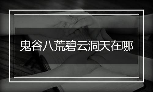 鬼谷八荒碧云洞天在哪