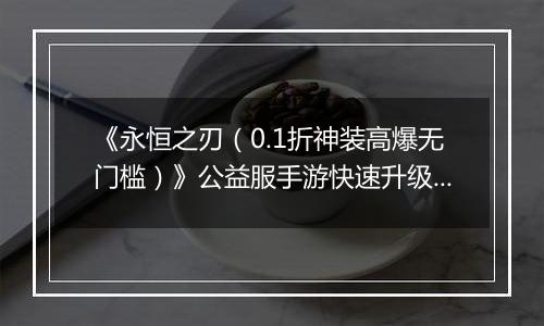 《永恒之刃（0.1折神装高爆无门槛）》公益服手游快速升级技巧大公开