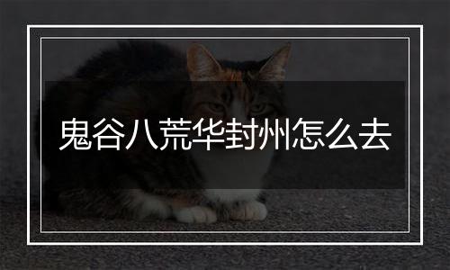 鬼谷八荒华封州怎么去