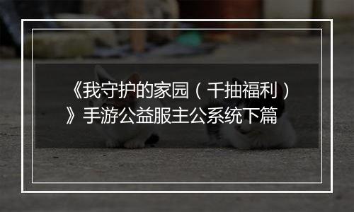 《我守护的家园（千抽福利）》手游公益服主公系统下篇