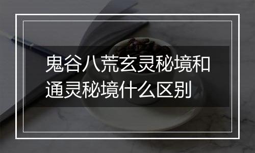 鬼谷八荒玄灵秘境和通灵秘境什么区别