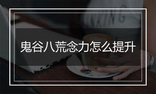 鬼谷八荒念力怎么提升