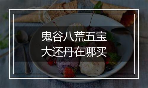 鬼谷八荒五宝大还丹在哪买