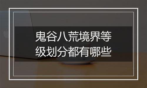 鬼谷八荒境界等级划分都有哪些