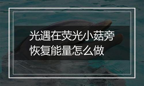 光遇在荧光小菇旁恢复能量怎么做