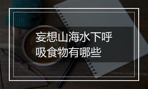 妄想山海水下呼吸食物有哪些