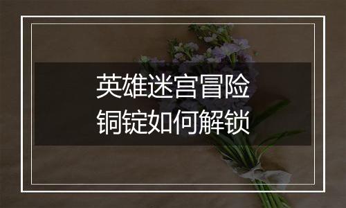 英雄迷宫冒险铜锭如何解锁