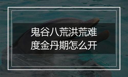 鬼谷八荒洪荒难度金丹期怎么开