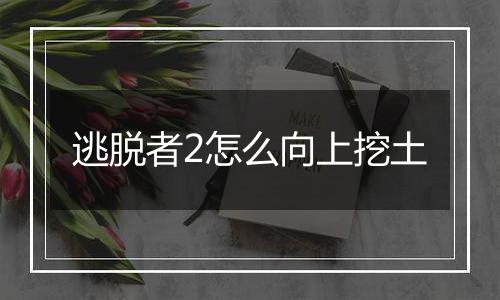 逃脱者2怎么向上挖土