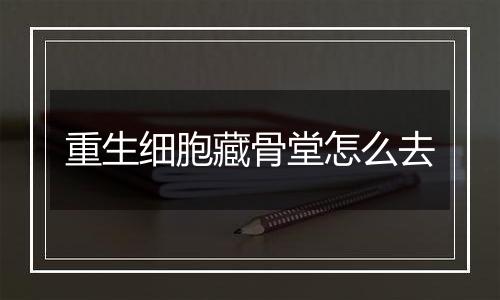 重生细胞藏骨堂怎么去