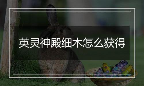 英灵神殿细木怎么获得