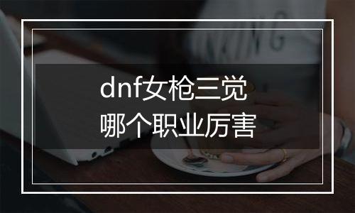 dnf女枪三觉哪个职业厉害