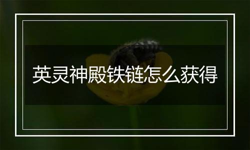 英灵神殿铁链怎么获得