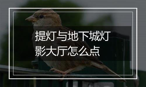 提灯与地下城灯影大厅怎么点