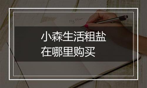 小森生活粗盐在哪里购买