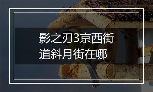 影之刃3京西街道斜月街在哪