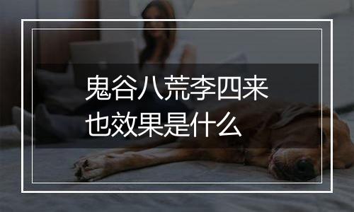 鬼谷八荒李四来也效果是什么