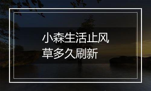 小森生活止风草多久刷新