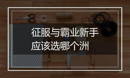 征服与霸业新手应该选哪个洲