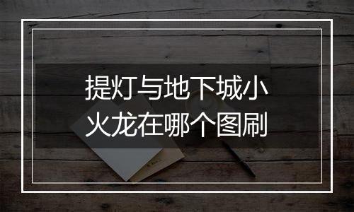 提灯与地下城小火龙在哪个图刷