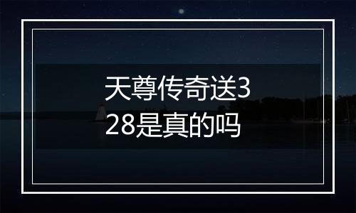 天尊传奇送328是真的吗