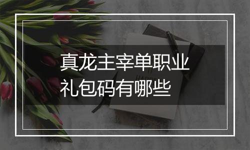 真龙主宰单职业礼包码有哪些