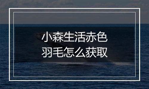 小森生活赤色羽毛怎么获取