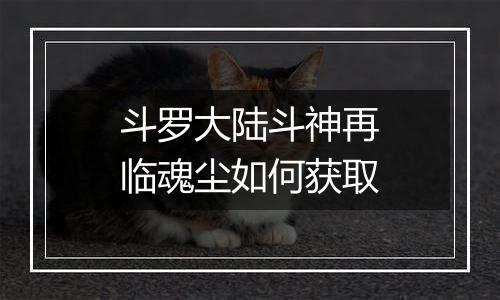 斗罗大陆斗神再临魂尘如何获取