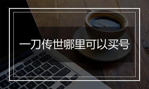 一刀传世哪里可以买号