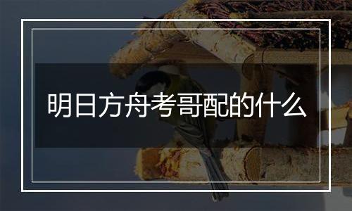 明日方舟考哥配的什么