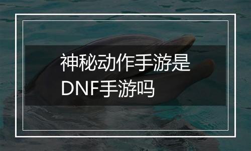 神秘动作手游是DNF手游吗
