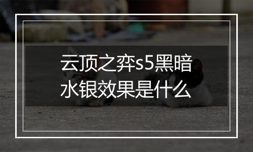 云顶之弈s5黑暗水银效果是什么