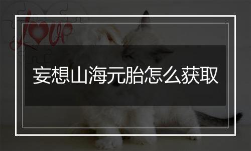 妄想山海元胎怎么获取