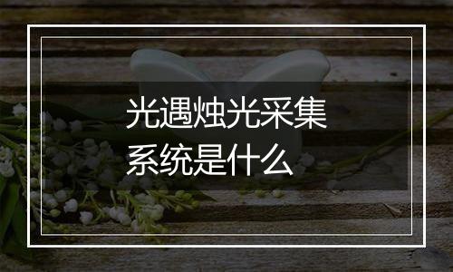 光遇烛光采集系统是什么
