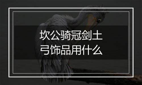 坎公骑冠剑土弓饰品用什么