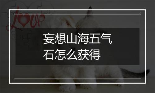 妄想山海五气石怎么获得