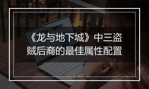 《龙与地下城》中三盗贼后裔的最佳属性配置