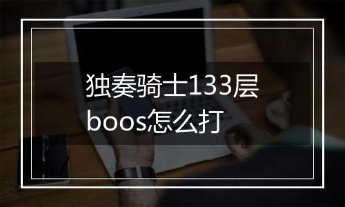 独奏骑士133层boos怎么打