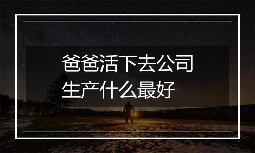 爸爸活下去公司生产什么最好