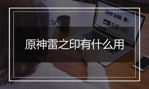 原神雷之印有什么用