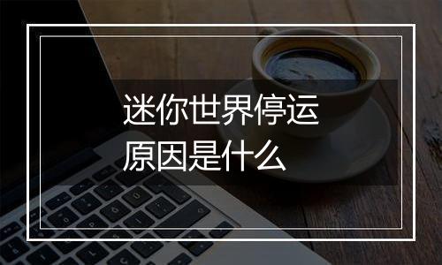 迷你世界停运原因是什么