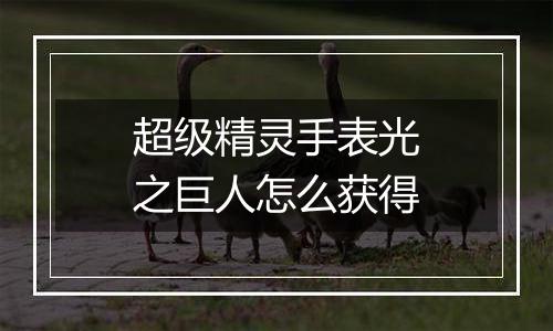 超级精灵手表光之巨人怎么获得