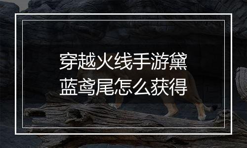 穿越火线手游黛蓝鸢尾怎么获得