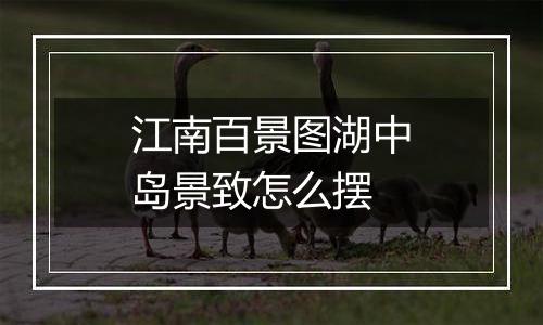 江南百景图湖中岛景致怎么摆