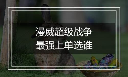 漫威超级战争最强上单选谁